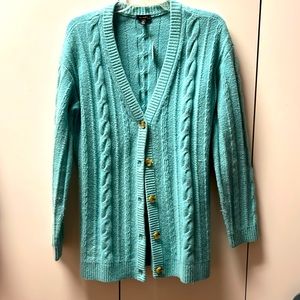 NWT Talbots aqua cardigan Medium